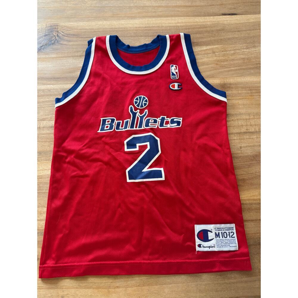 Washington Bullets Chris Webber #2 Vintage Champion Jersey Kids Size 10-12 RARE